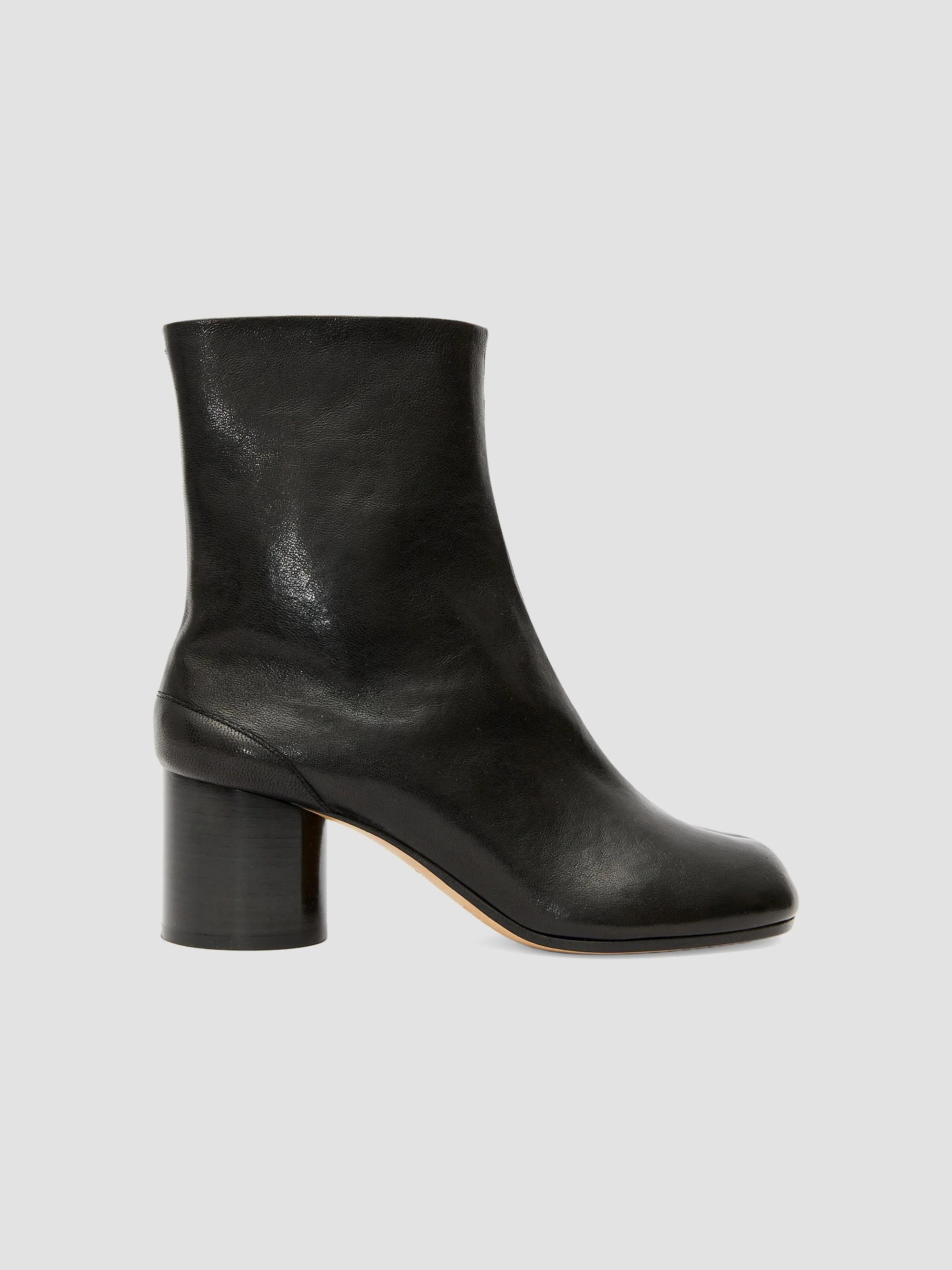 Women's Tabi Split-Toe Leather Boots - Black - 1