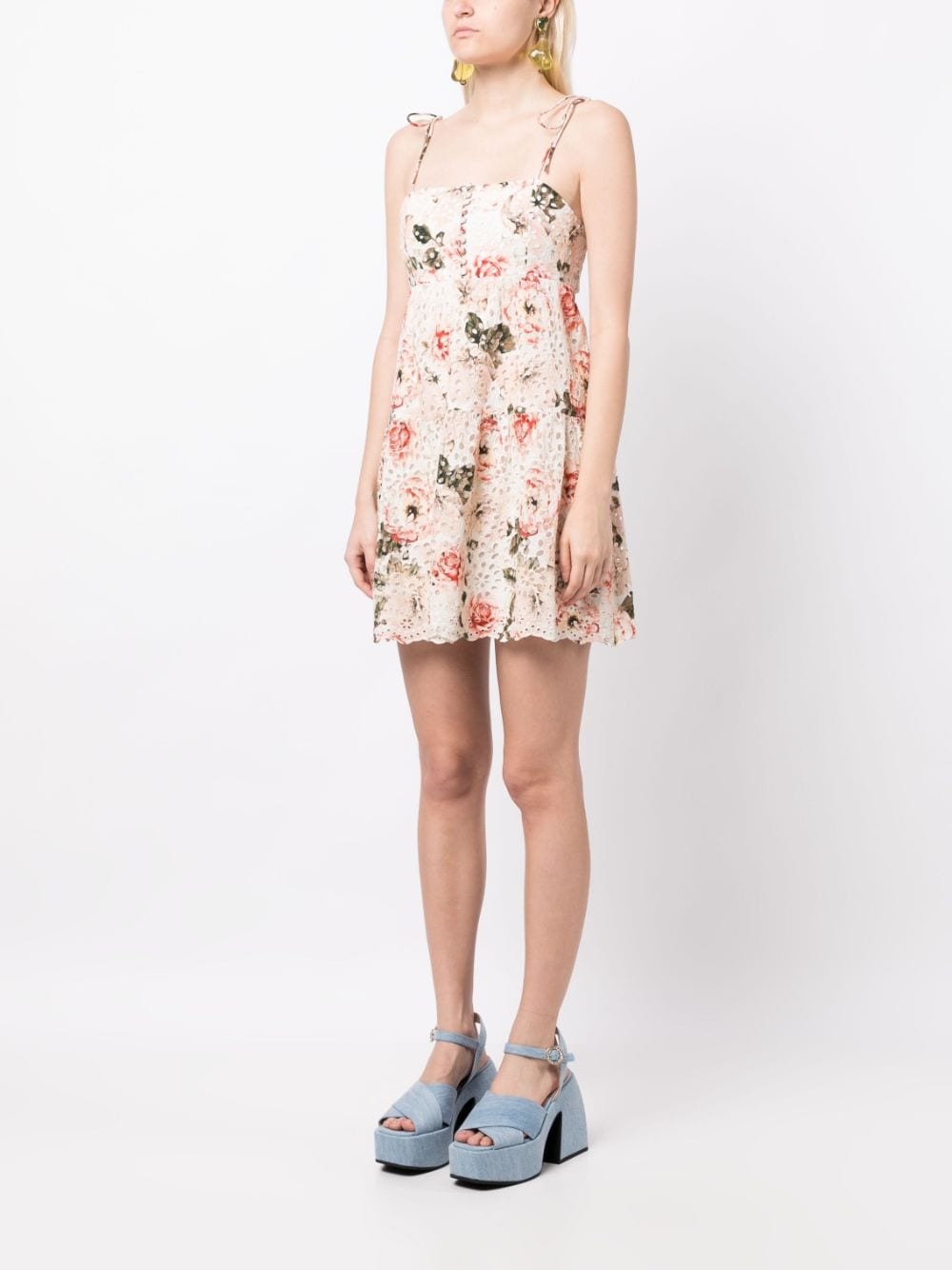 Lorelle Babydoll floral-print minidress - 3