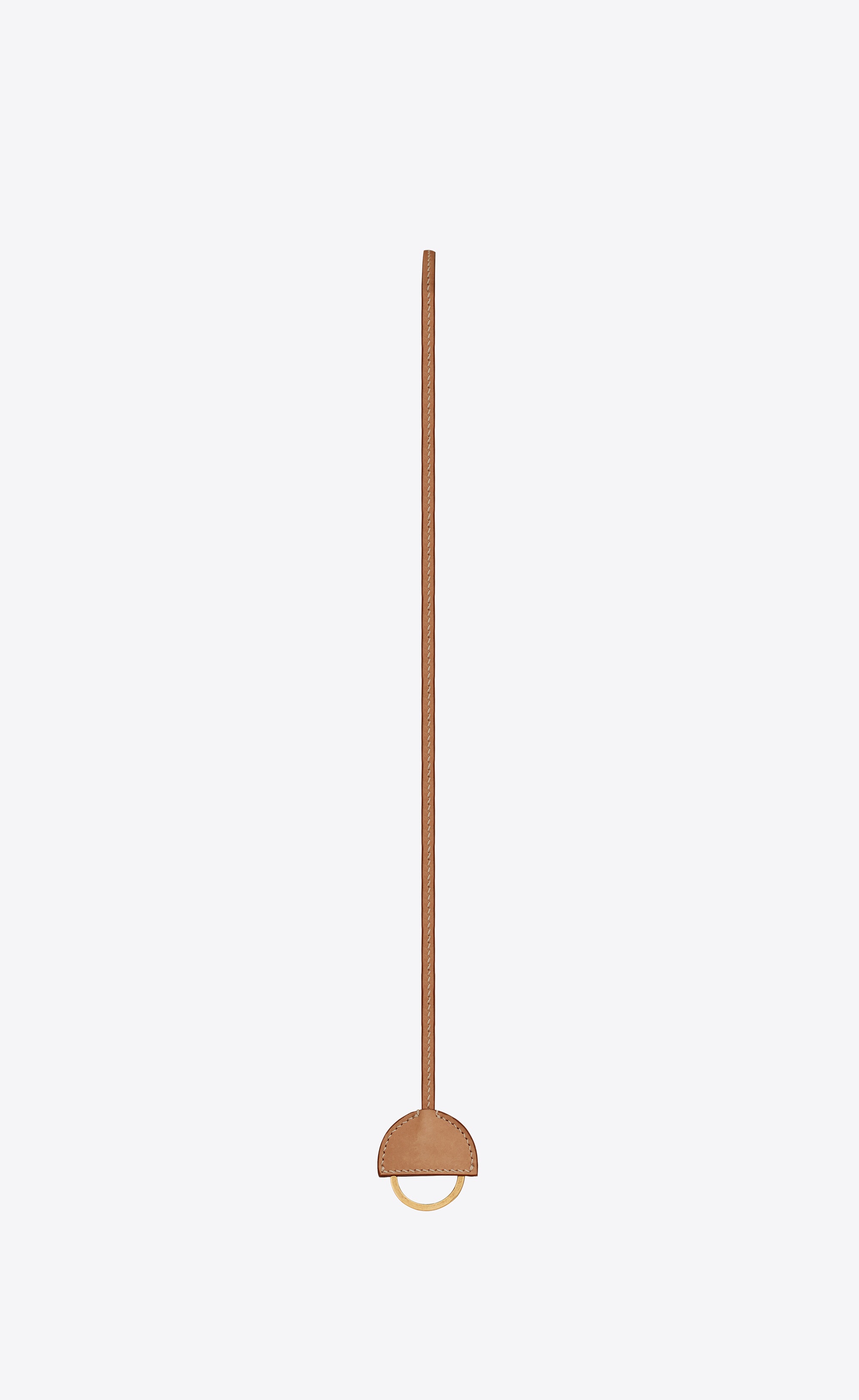 saint laurent round keyring necklace in vintage leather - 4