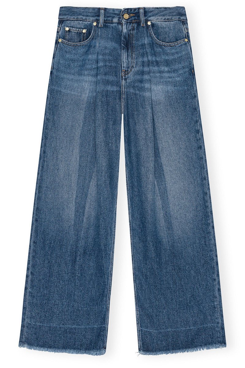 BLUE LIGHT DENIM PLEATED JEANS 1