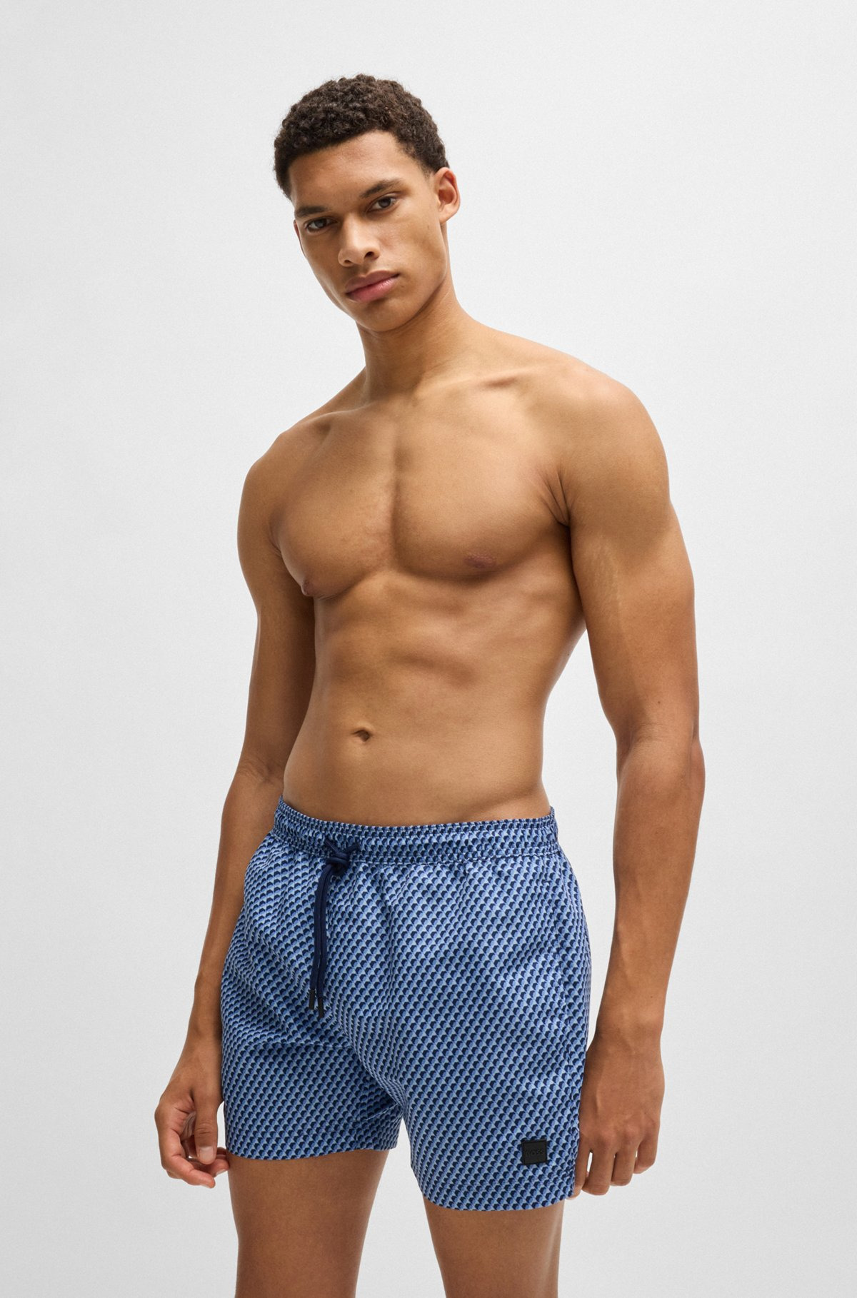 DRAWSTRING-WAIST SWIM SHORTS WITH ALL-OVER PRINT - 2