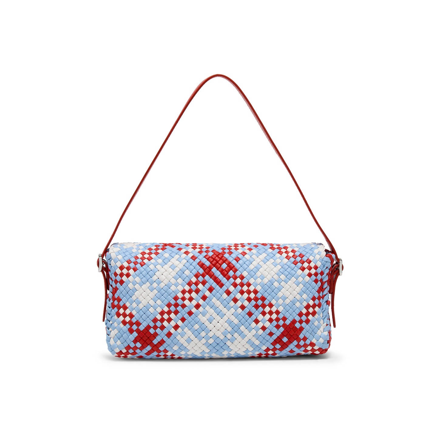 Multicolor leather and raffia shoulder bag - 3