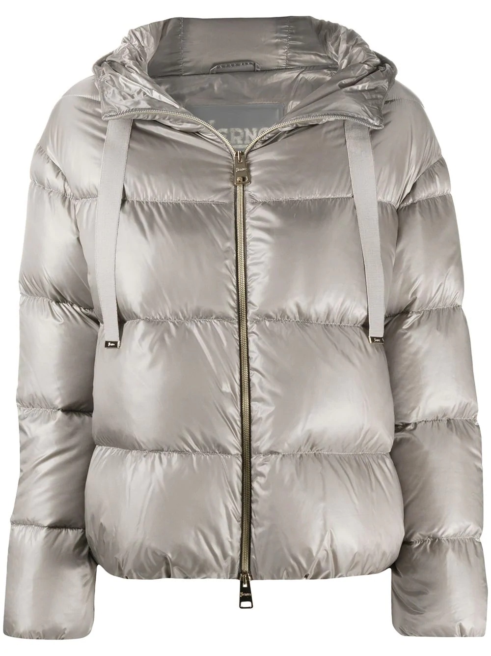 metallic quilted puffer jacket - 1