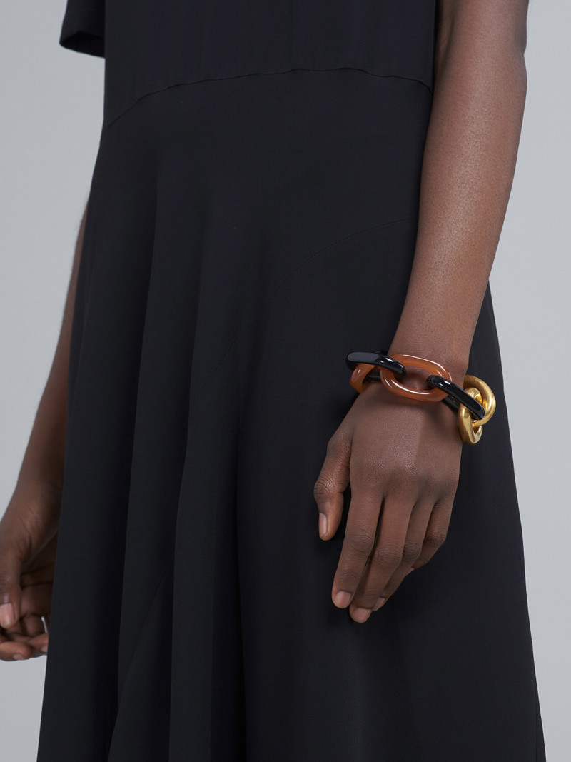 Marni VERTIGO BRACELET IN GREY RESIN AND METAL outlook