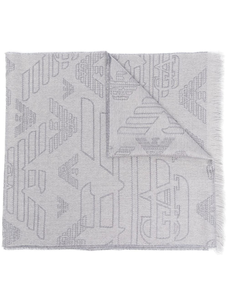embroidered frayed-edge wool scarf 1