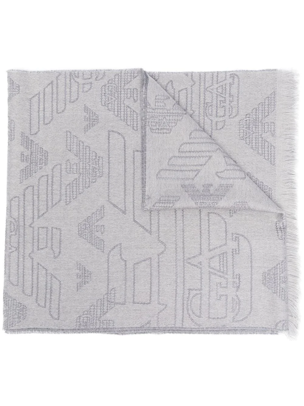 embroidered frayed-edge wool scarf - 1