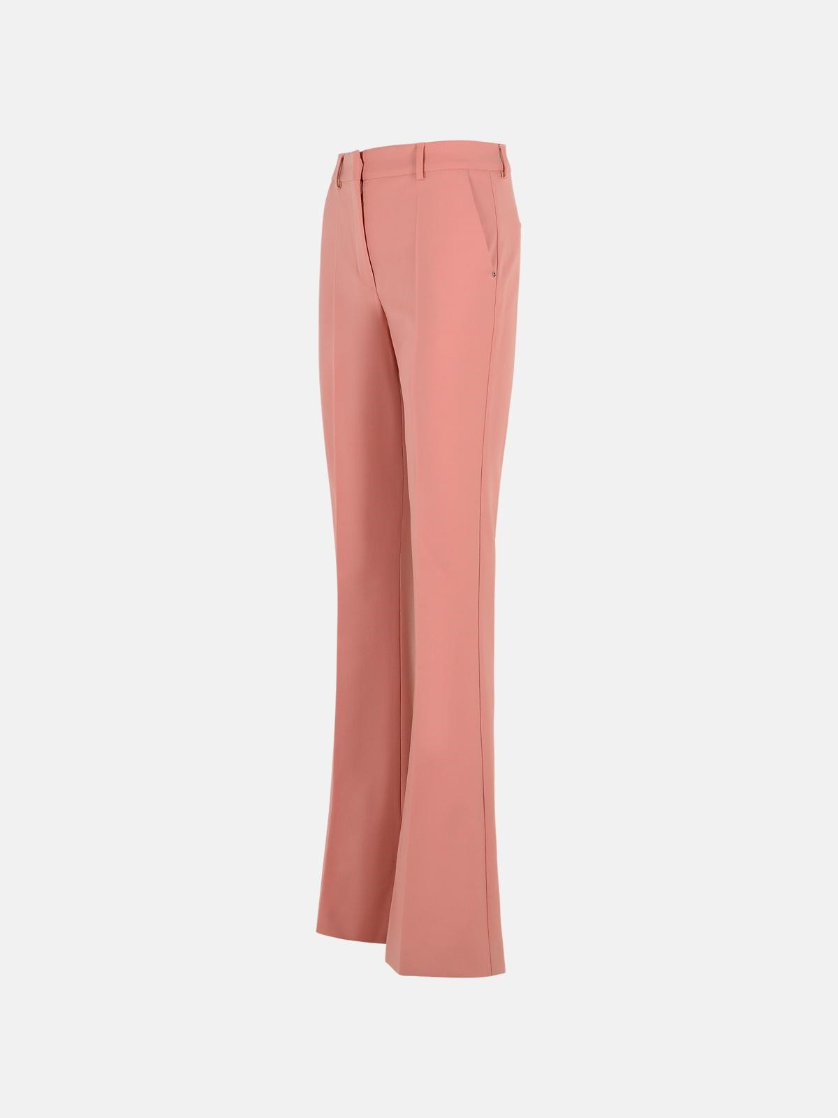 'FEBE' FLARE TIGHT PANTS IN ANTIQUE PINK VIRGIN WOOL - 2
