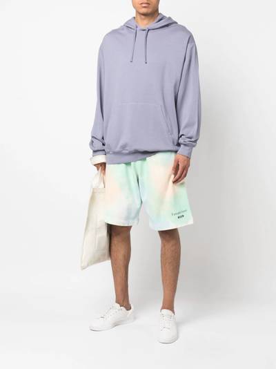 MSGM logo-print tie-dye shorts outlook