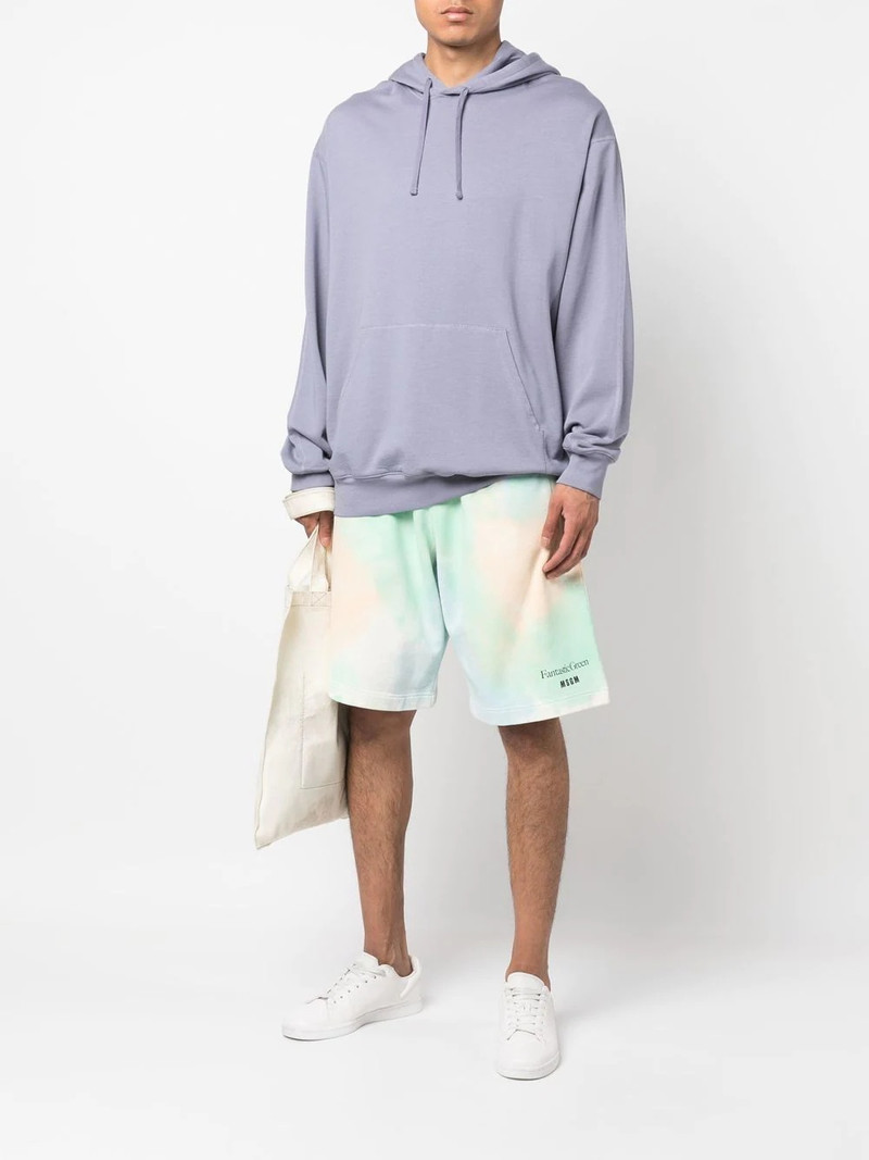MSGM logo-print tie-dye shorts outlook