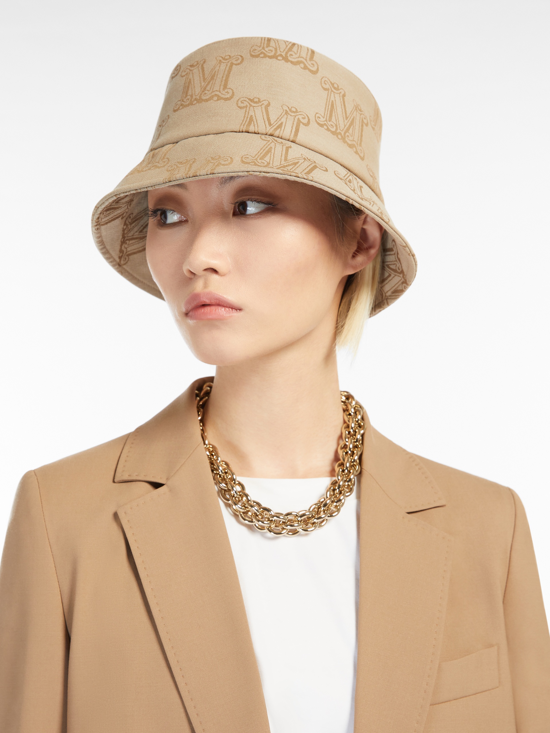 BRENTA Jacquard cotton bucket hat - 3