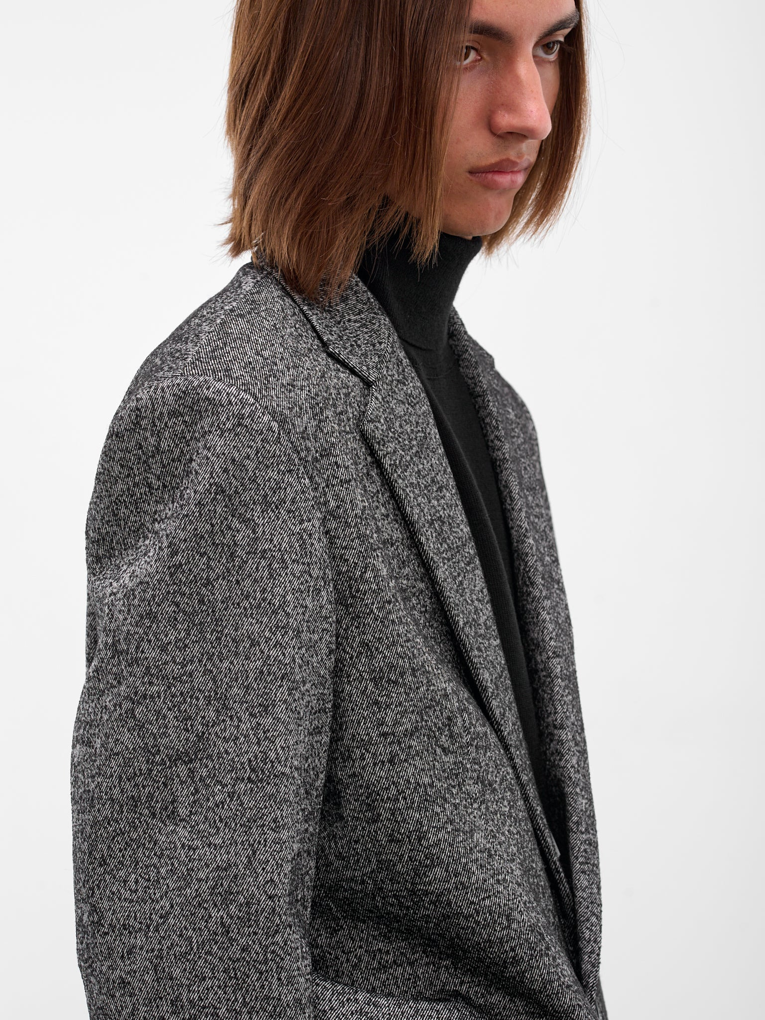 Gray Twill Oversized Blazer - 4