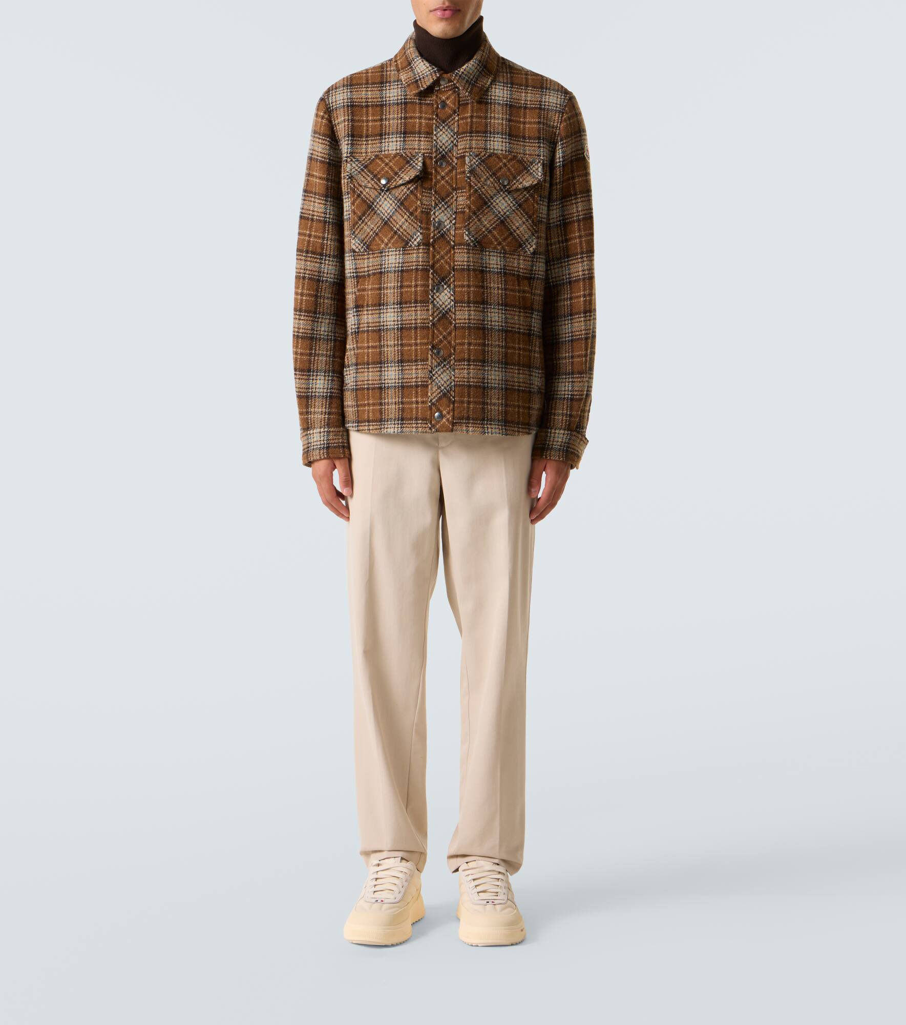 Checked virgin wool overshirt - 2