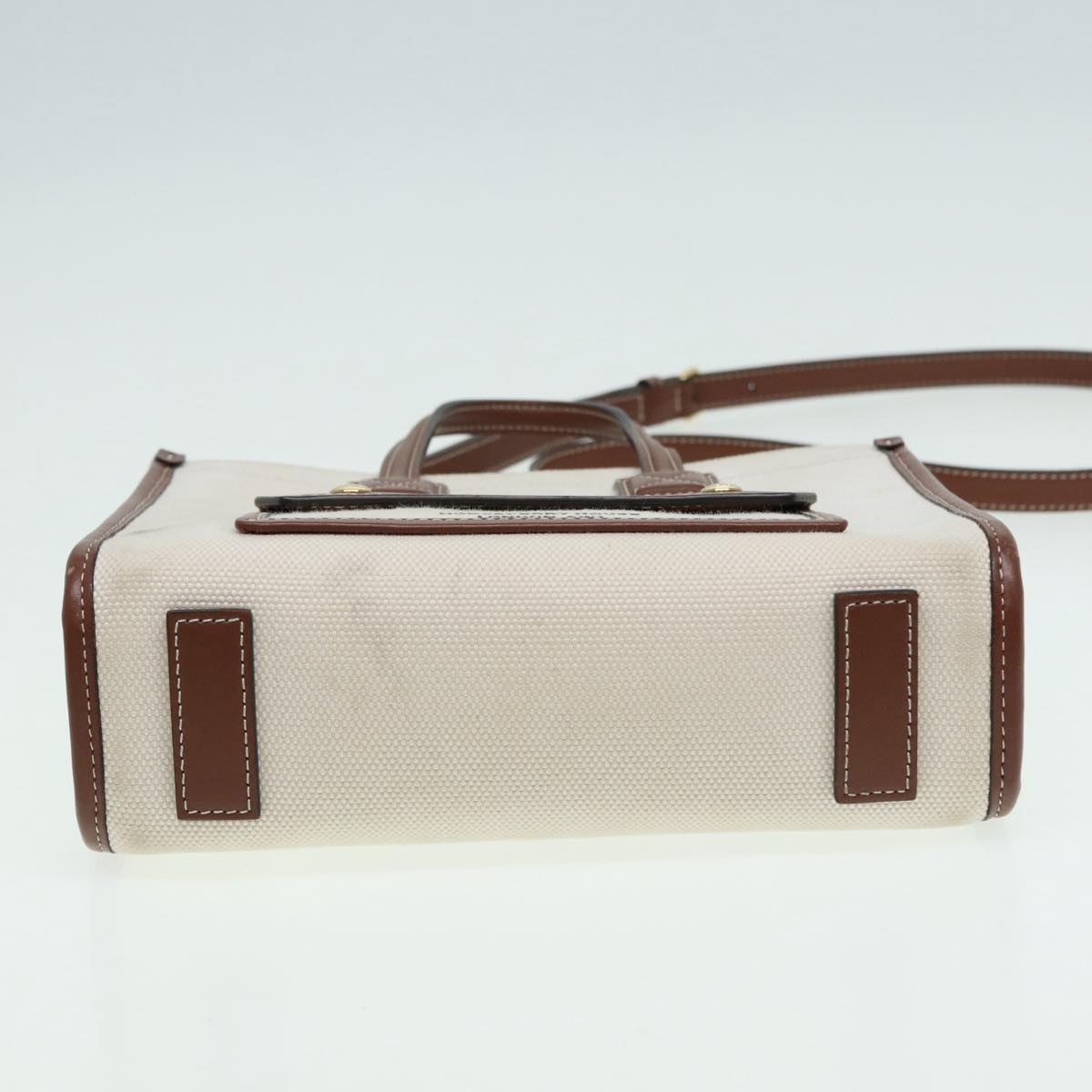 Burberry Hand Bag Canvas Leather Beige - 5