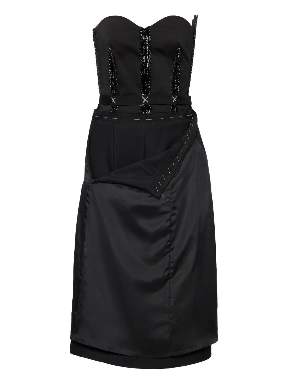 strapless midi dress - 7
