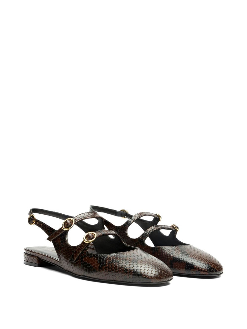 Stuart Weitzman snakeskin slingback flat pumps outlook
