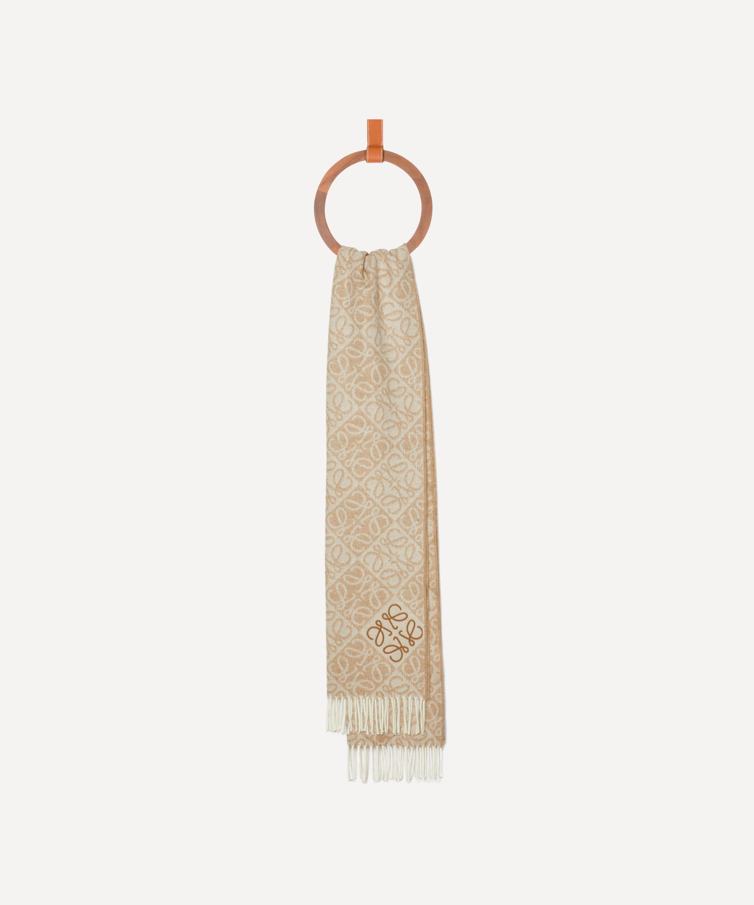 Beige Anagram Wool-Blend Scarf - 3