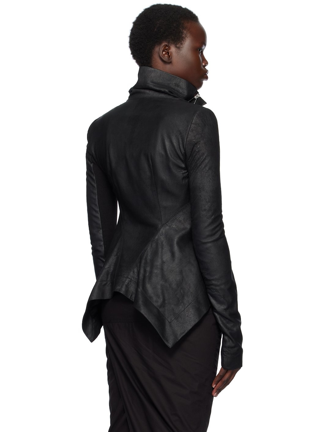 【Rick Owens】 Hollywood Naska レザー バイカージャケット Rick Owens Black Hollywood Naska Biker Leather Jacket