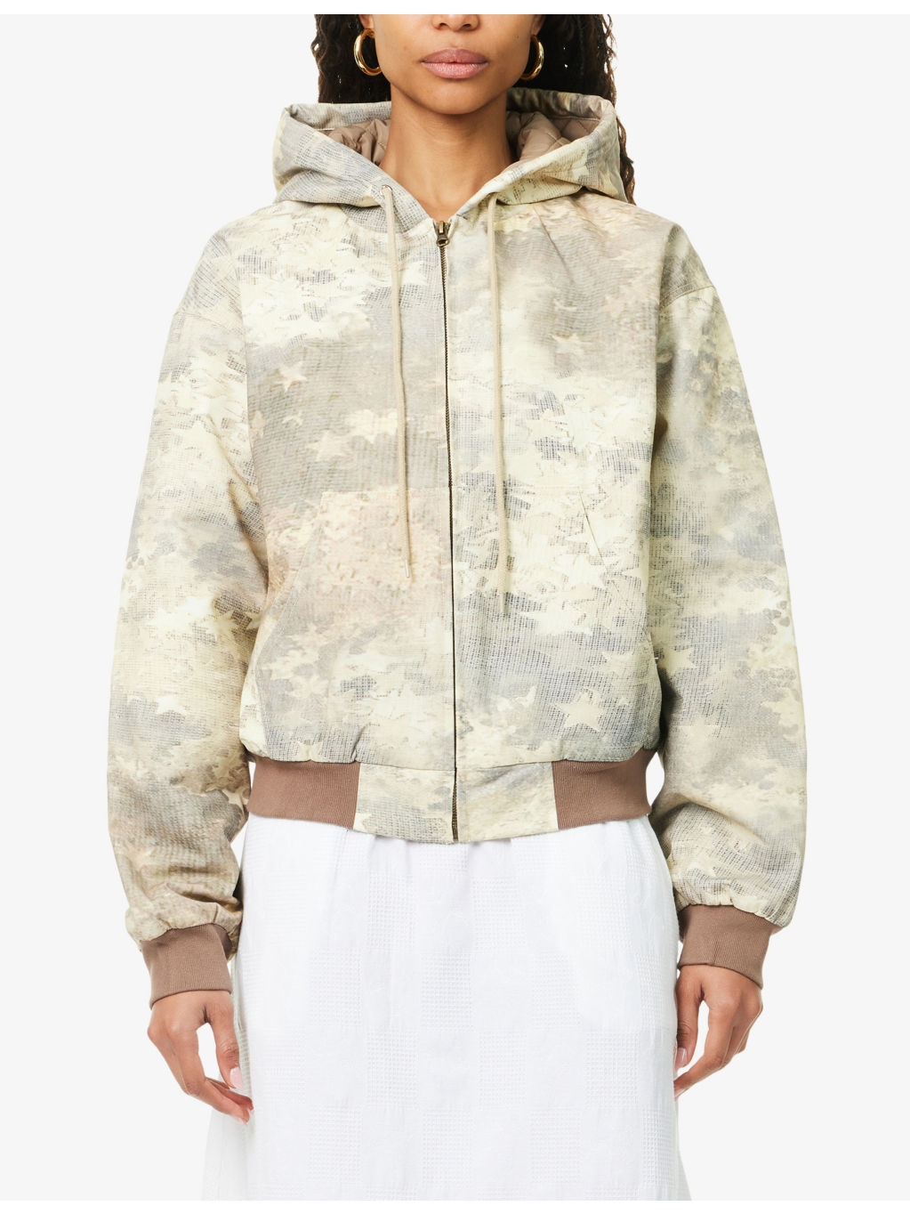 Star-Print Hooded Cotton Bomber Jacket - 3