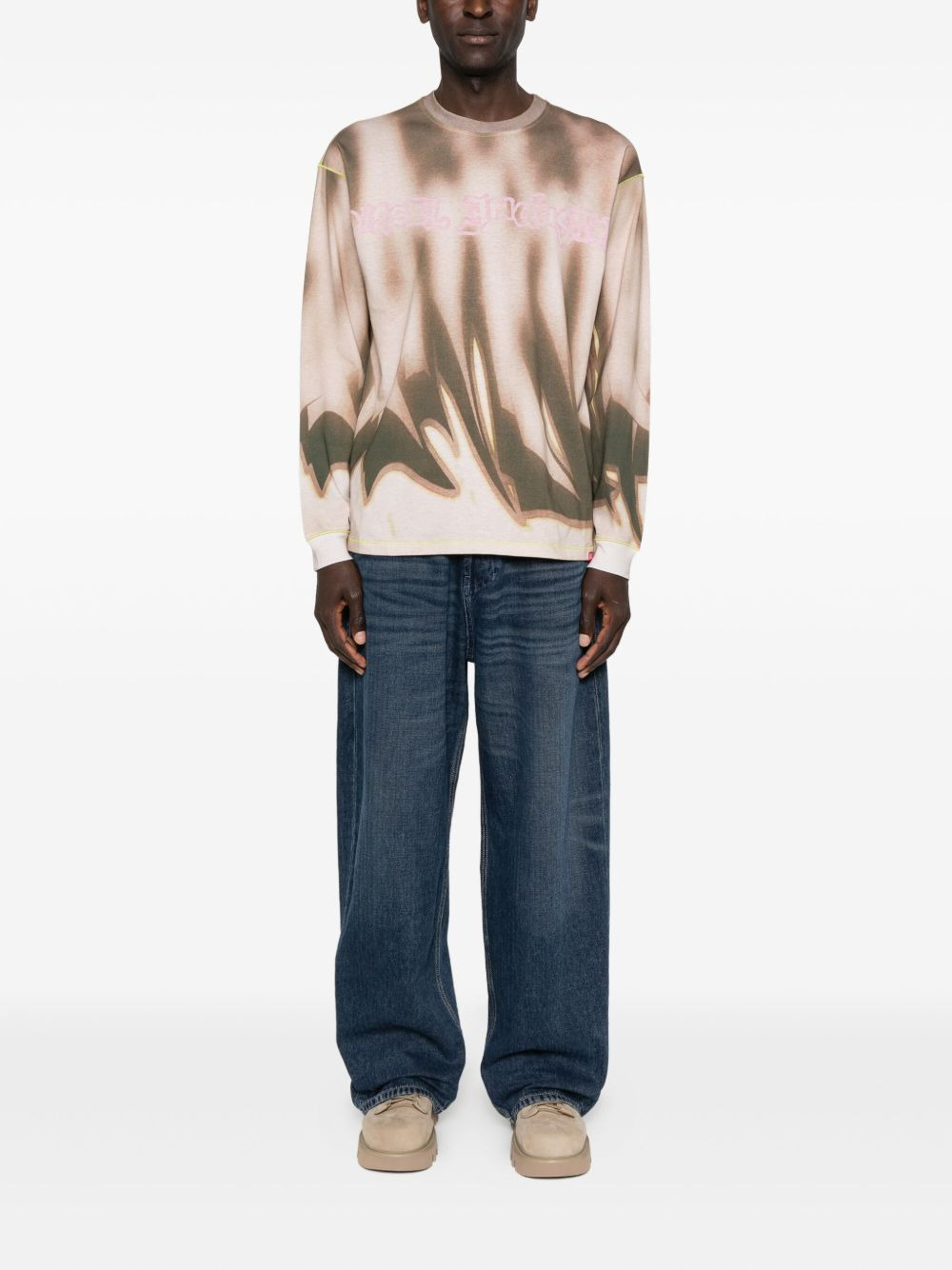 abstract-print long-sleeve T-shirt - 2