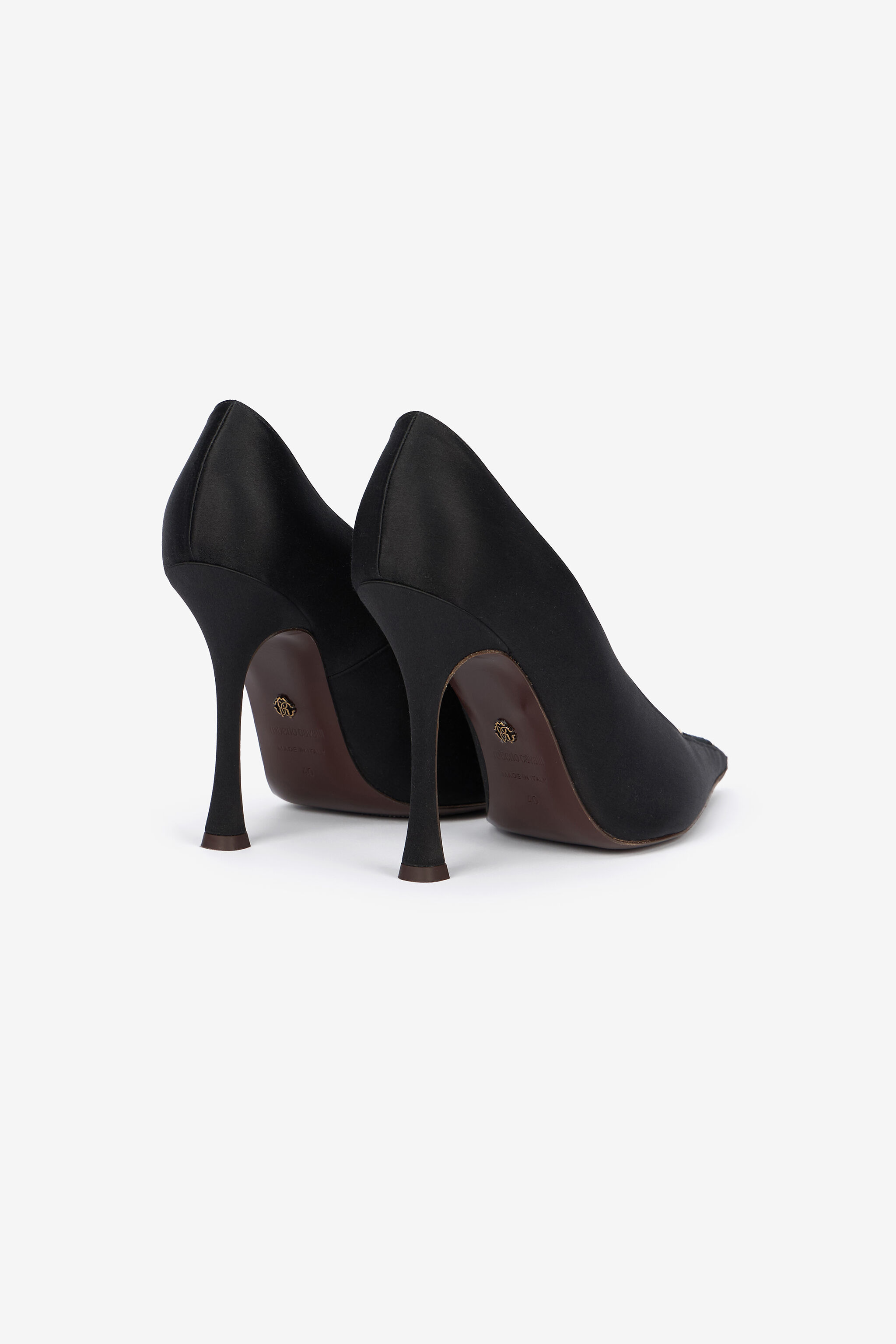 Black Pumps With Leaf Insert - 3