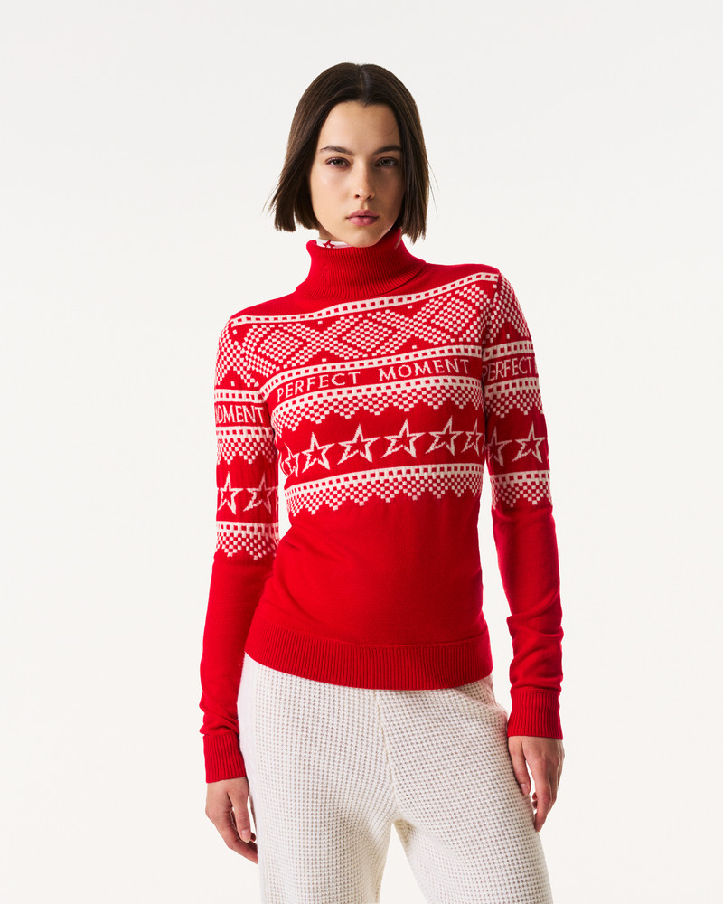 PERFECT MOMENT Intarsia-Knit Merino Wool Turtleneck outlook