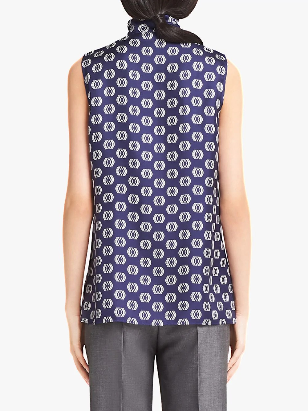 printed sleeveless blouse - 4