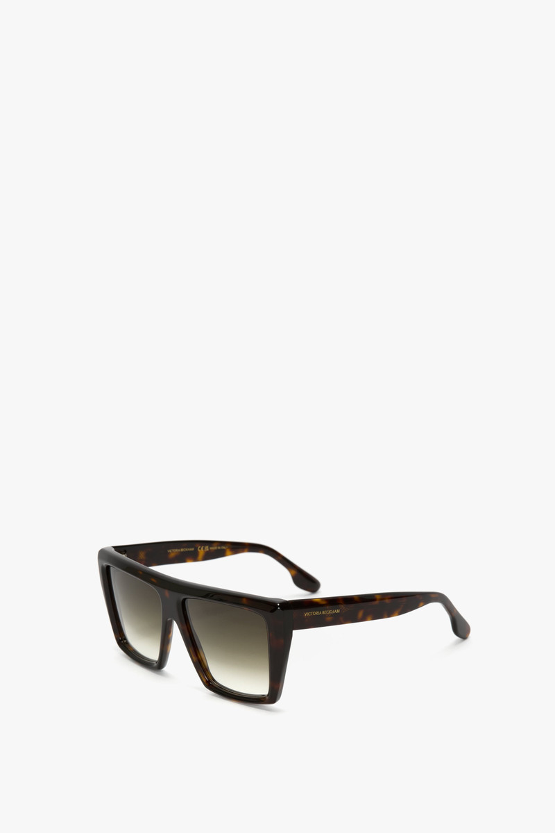 Victoria Beckham Oversized Acetate Frame Sunglasses In Dark Havana outlook