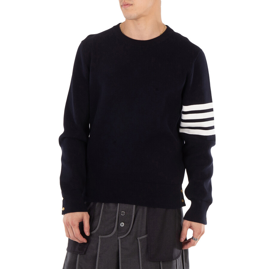 Thom Browne Milano Four Bar Stripe Crew Knit Pullover - 2