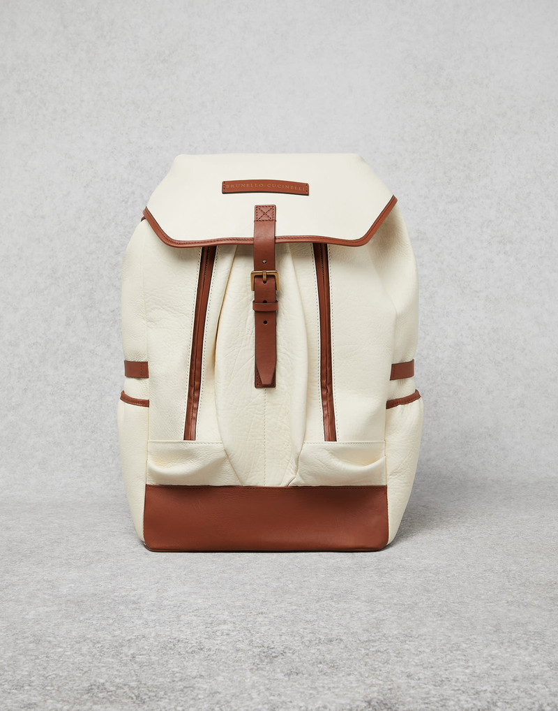 Grained leather backpack 1