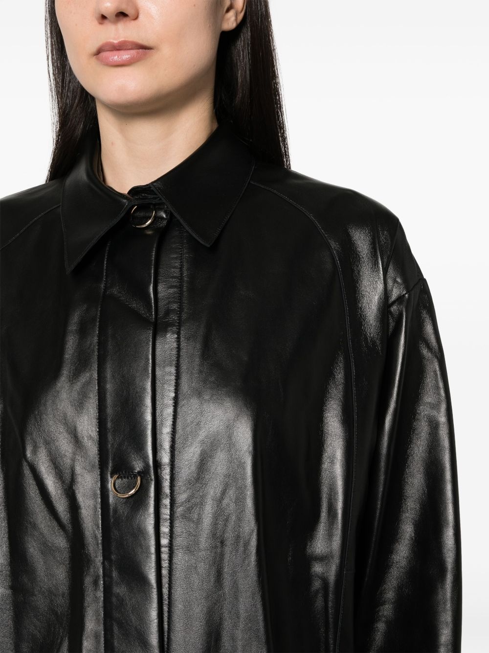 Feather leather shirt - 5