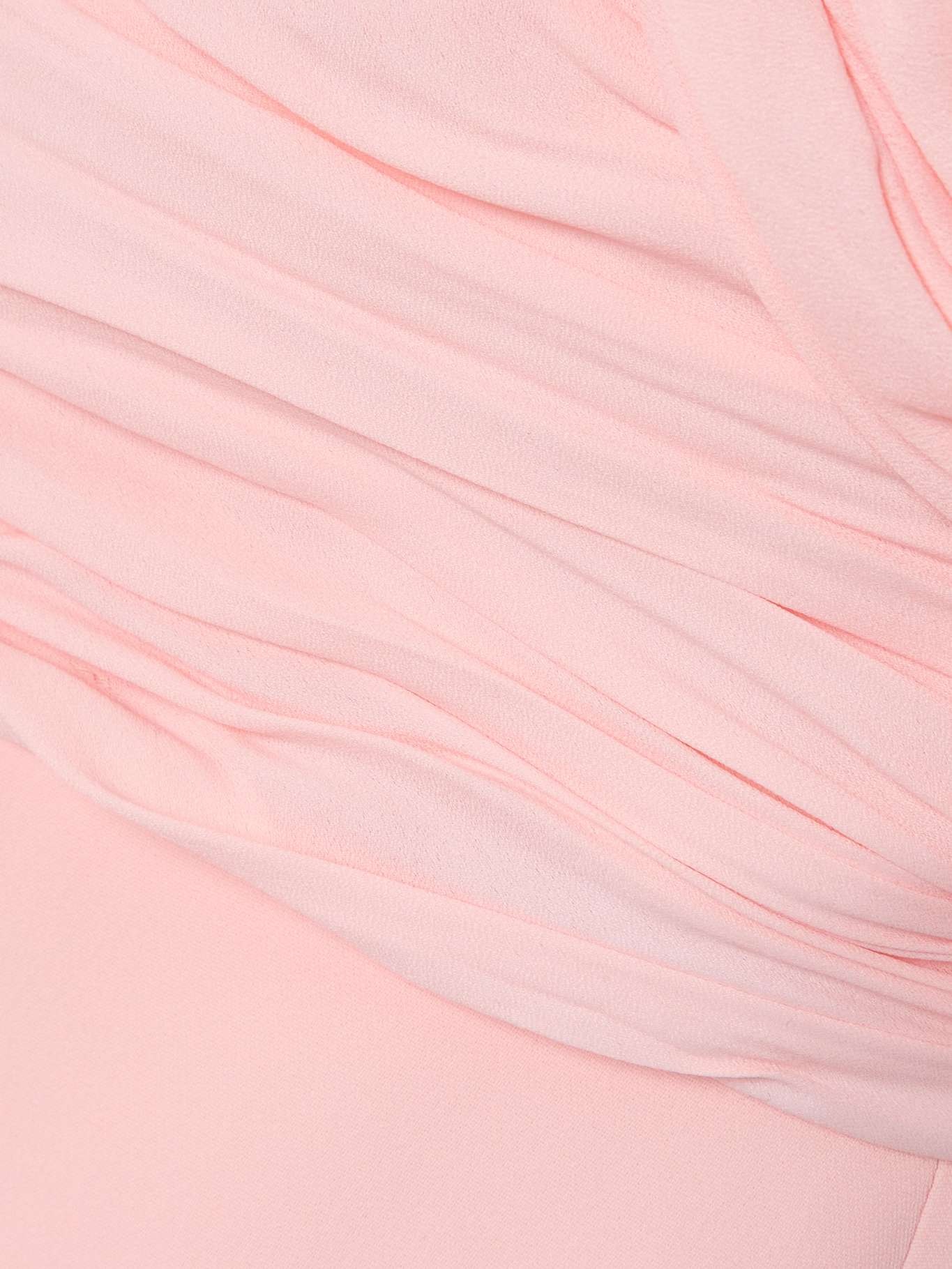 Cold-shoulder gathered crepe gown Blush - 4