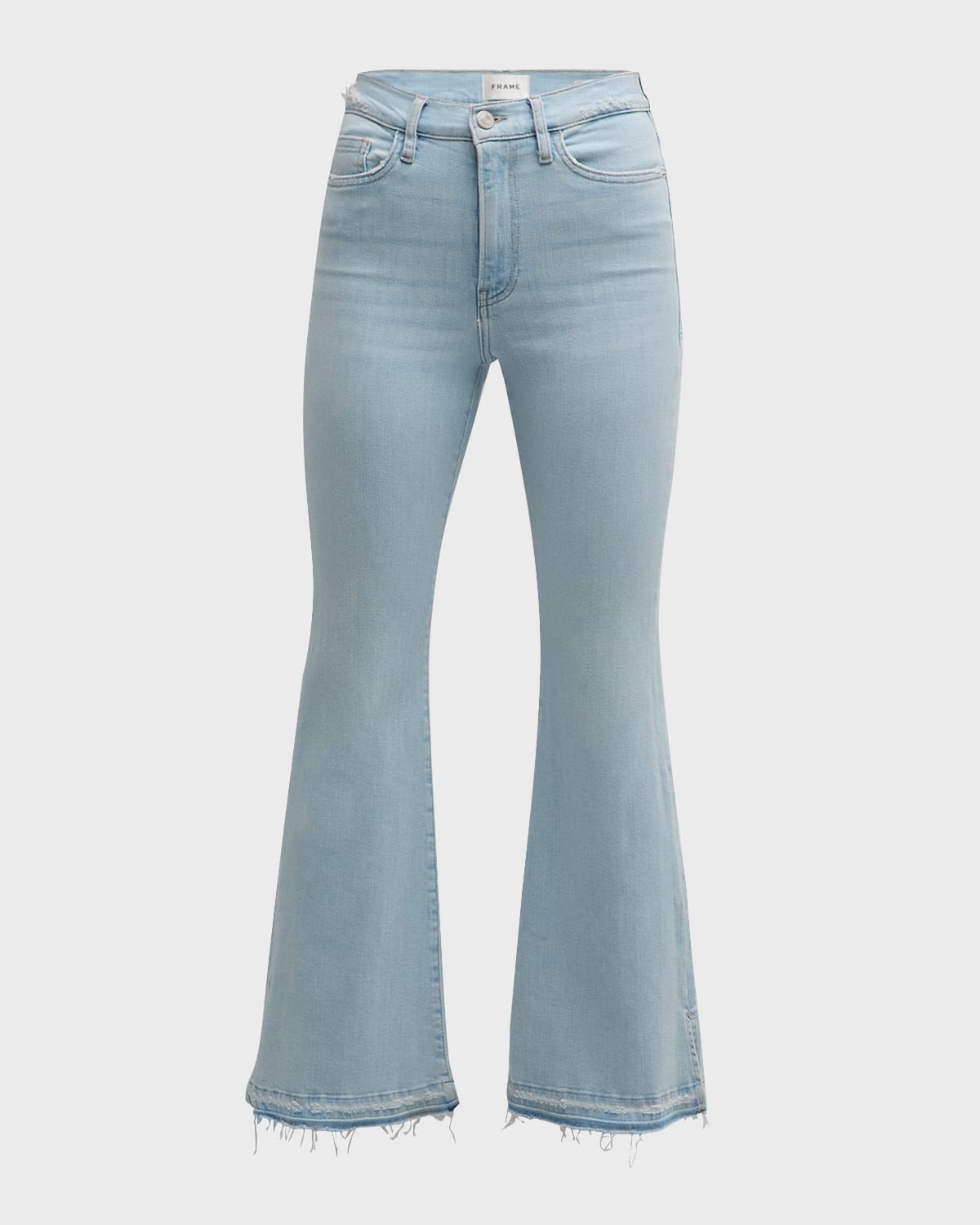 Le Easy Flare Released Fray Side Slit Jeans - 1