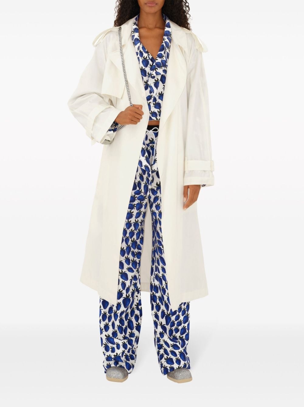 double-breasted belted trench coat - 2