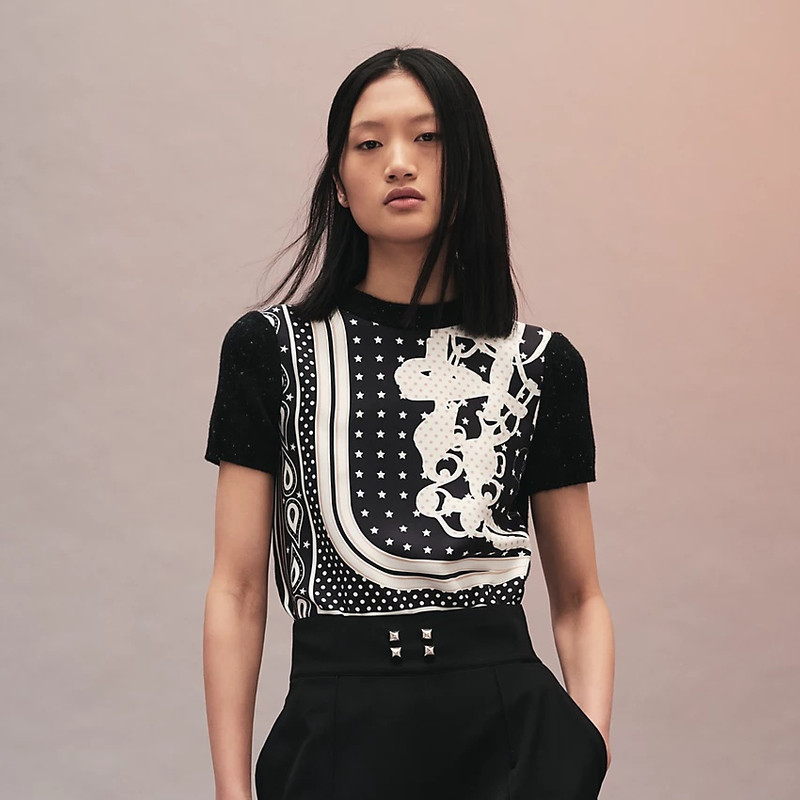 Hermès "Brides de Gala" short-sleeve twillaine sweater outlook