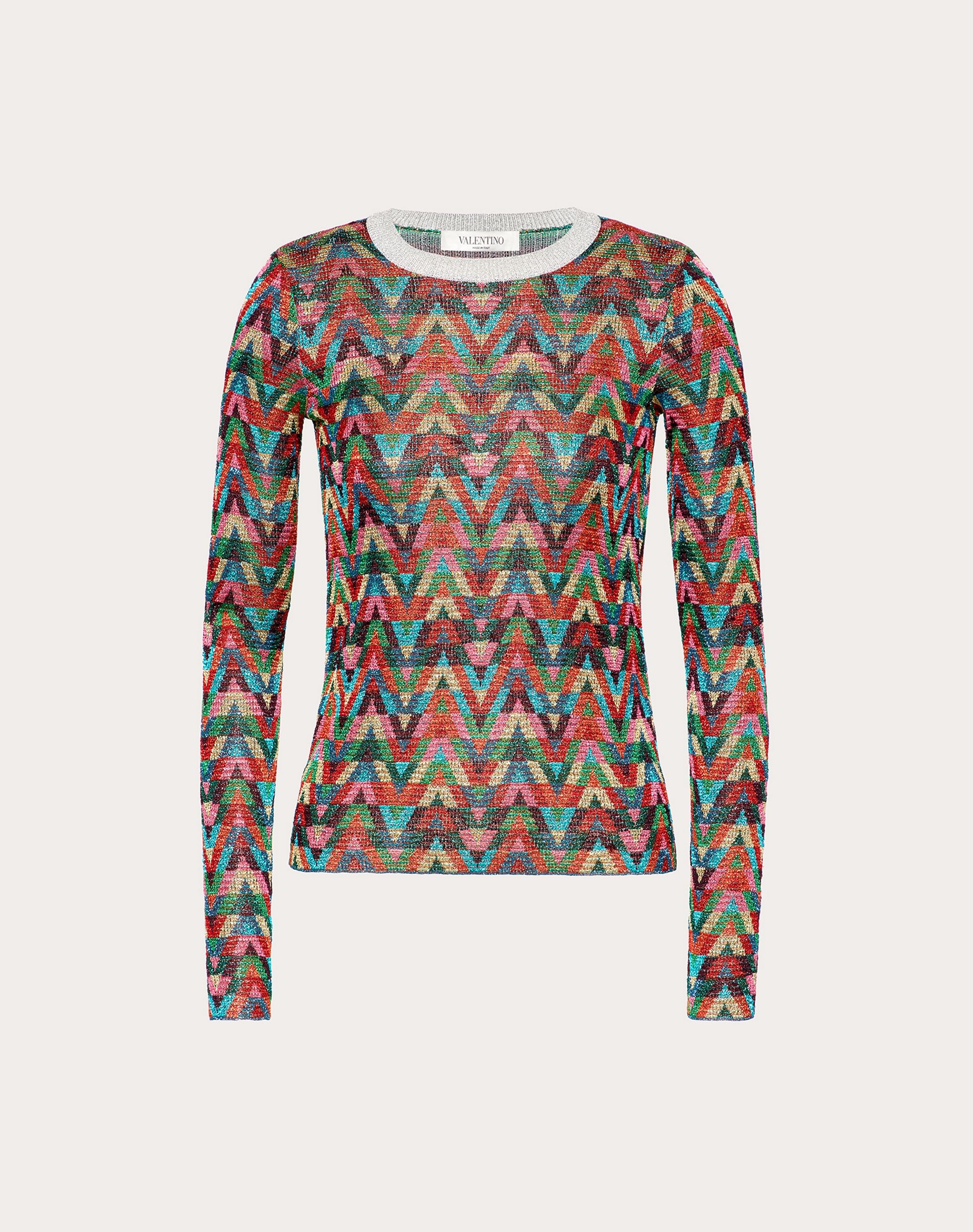 LUREX JACQUARD SWEATER - 1