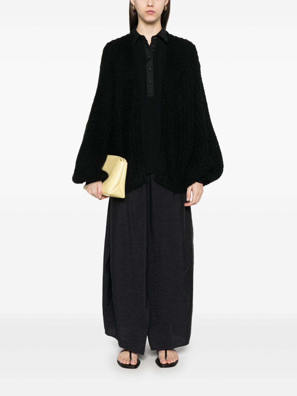 puff-sleeve cardigan - 2