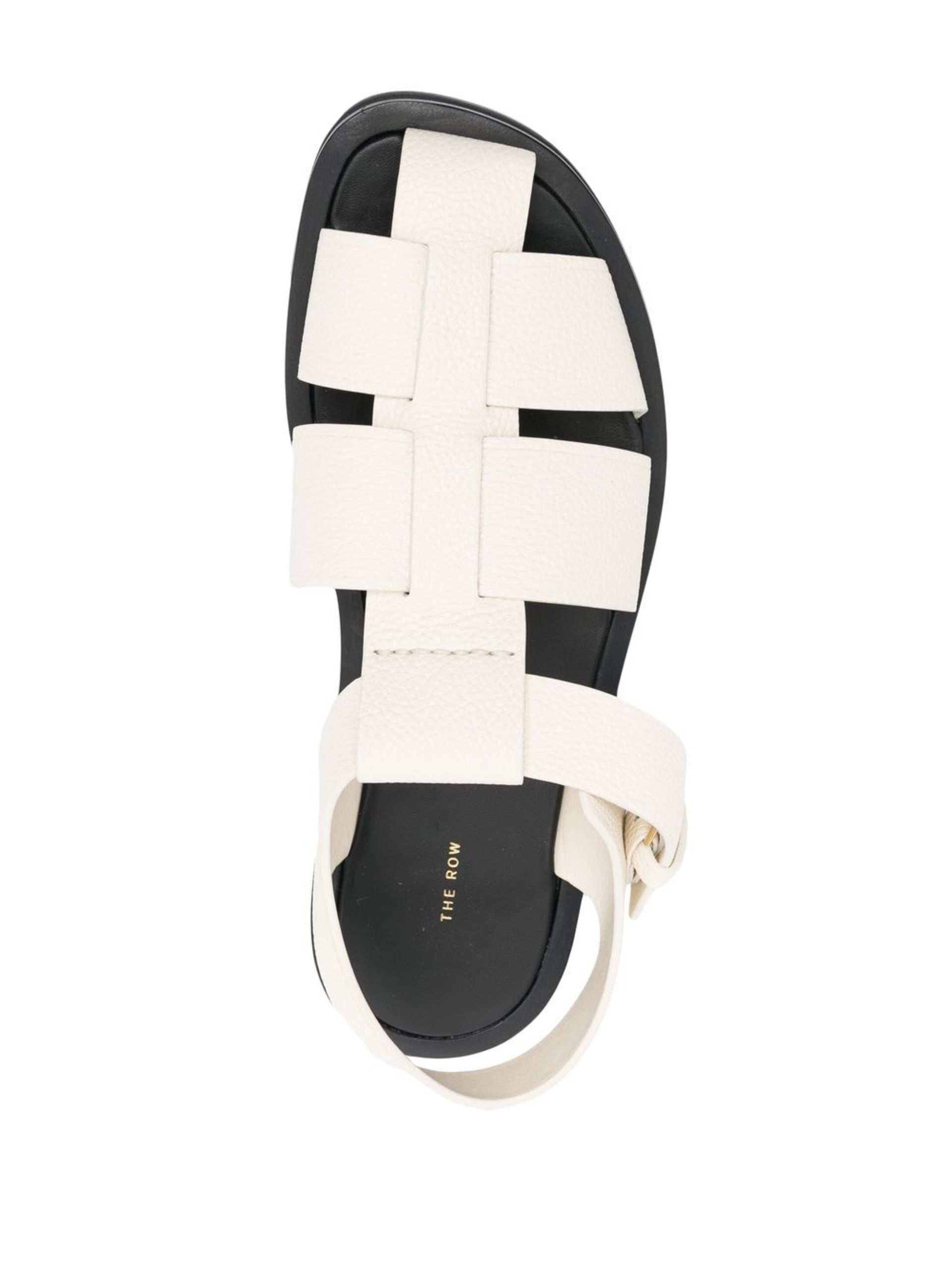 white grained leather fisherman sandals - 4