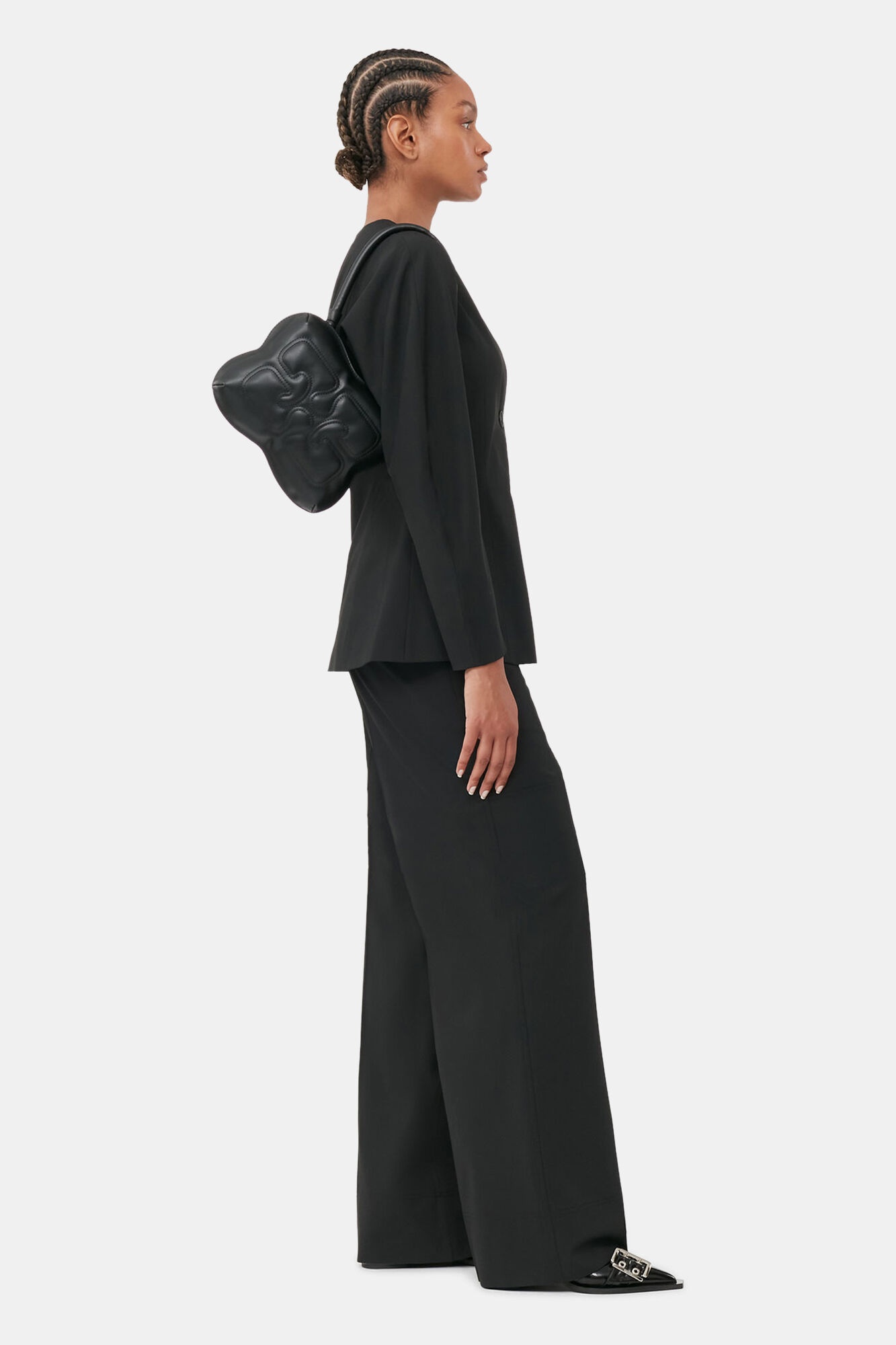 BLACK BUTTERFLY TOP HANDLE BAG - 4