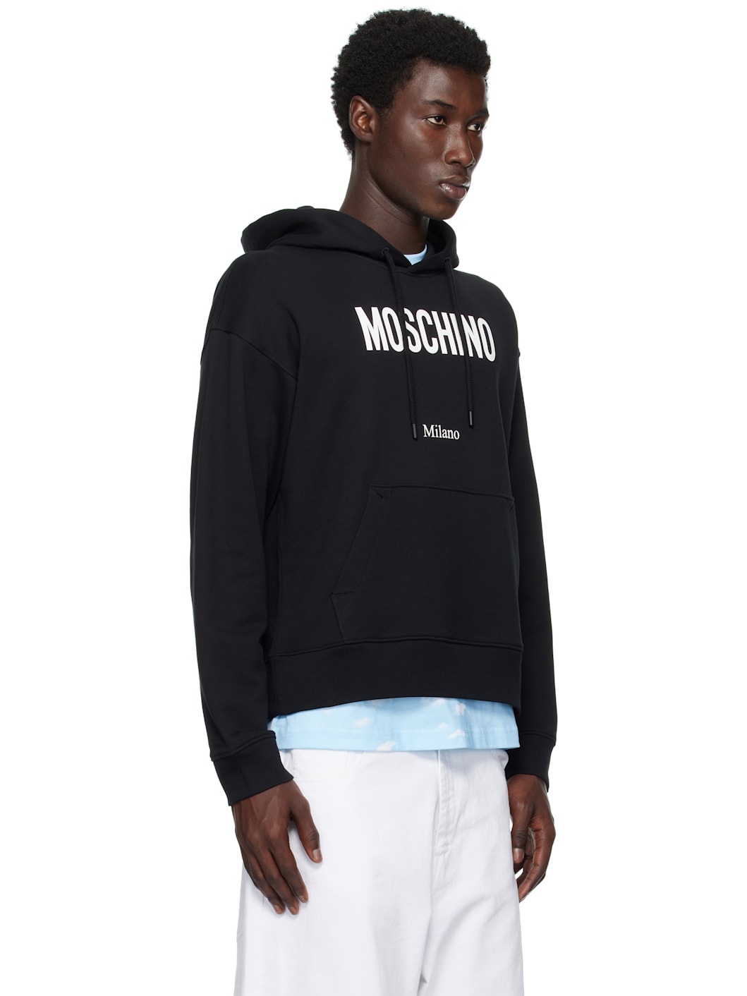 Black Printed Organic Cotton Hoodie - 2