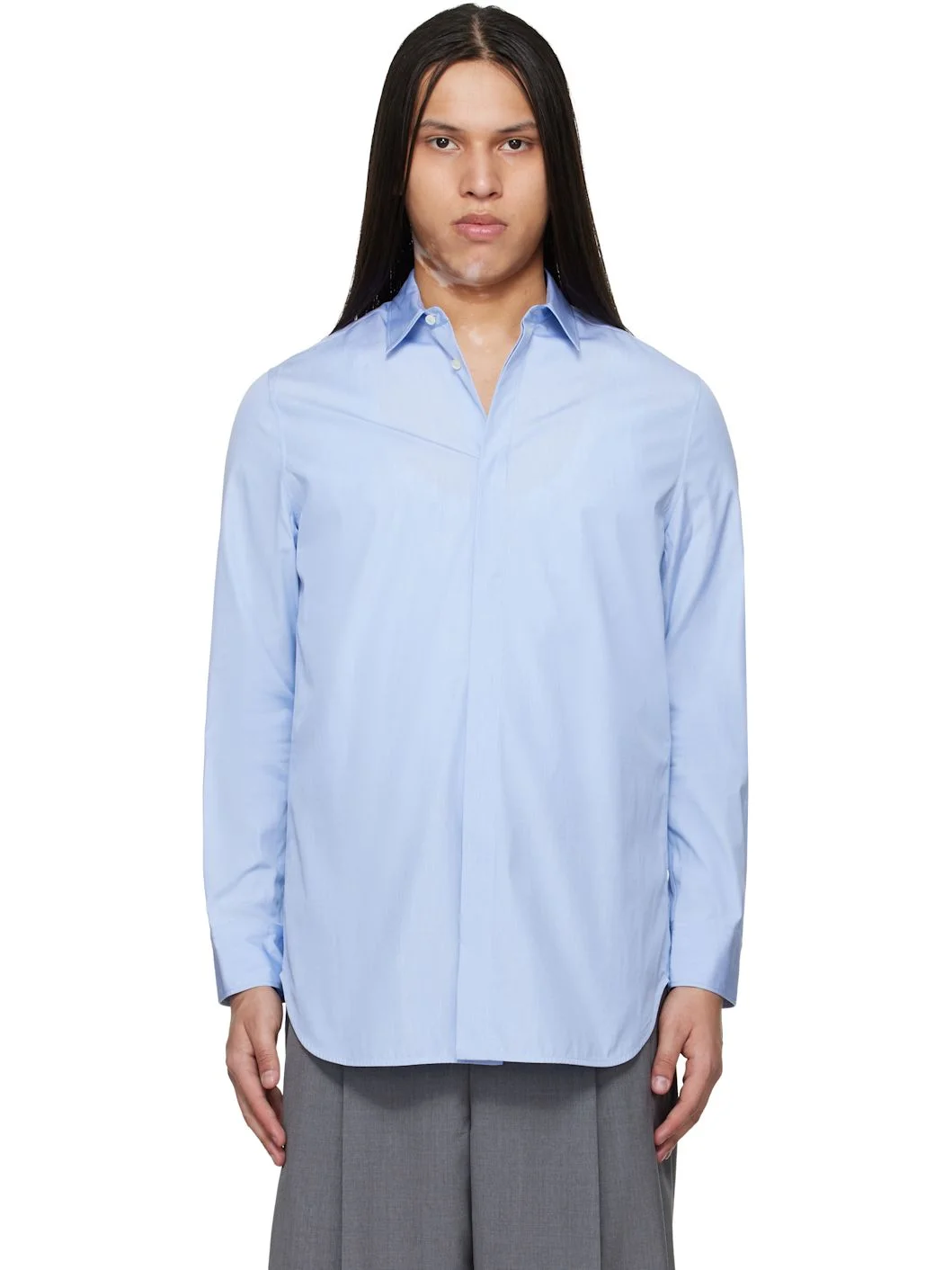 Blue Open Back Shirt - 1