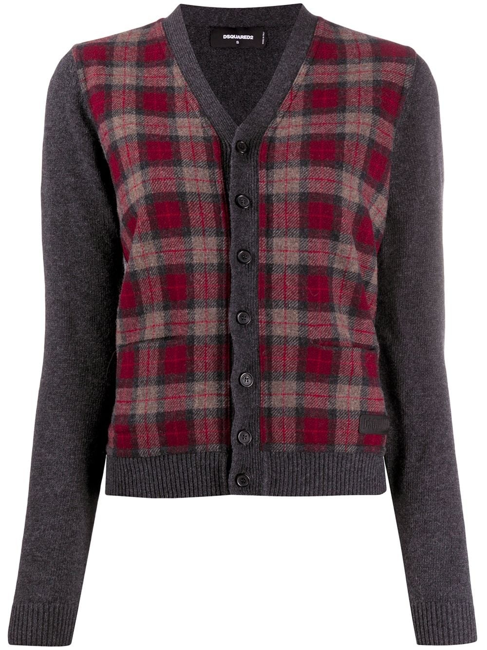 tartan check cardigan - 1