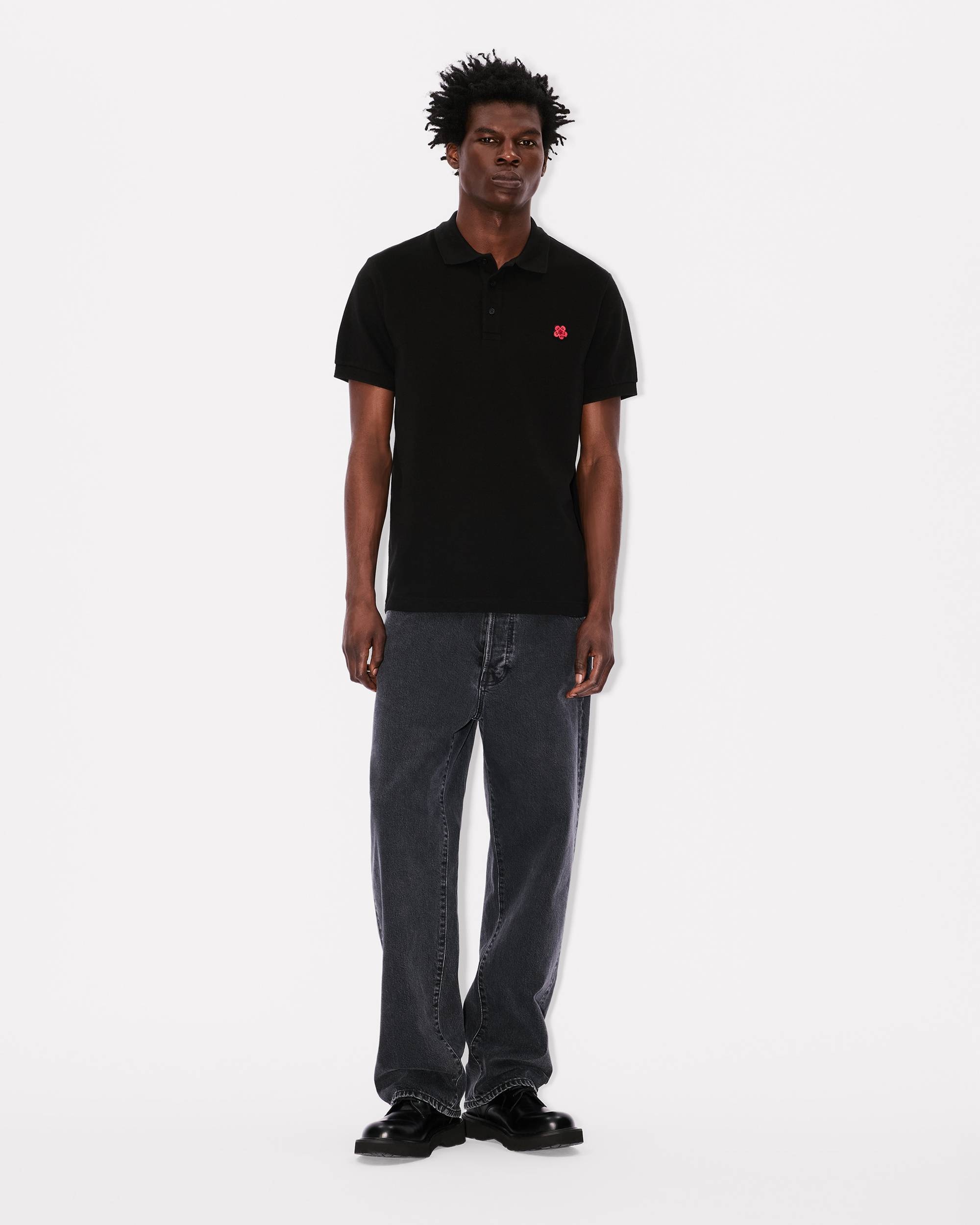 'Boke Flower' embroidered slim polo - 5