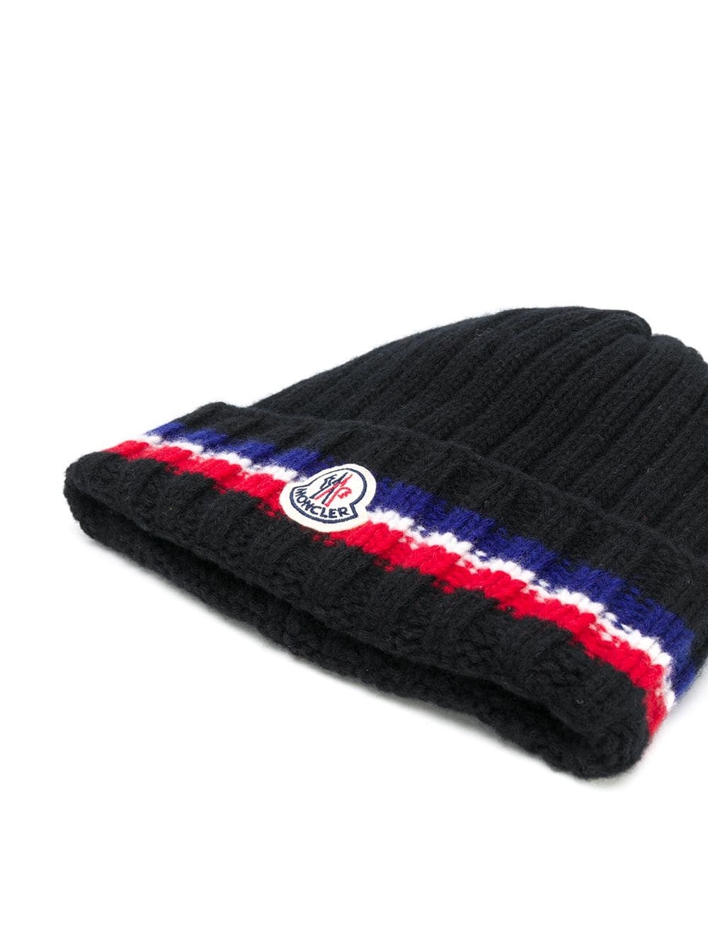 striped logo-patch beanie - 2