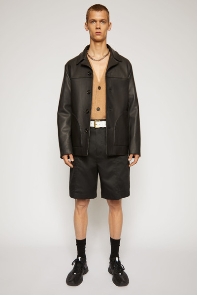 Acne Studios Leather shirt jacket black outlook