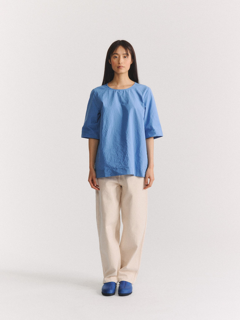 CASEY/CASEY SIMPLE TOP - CHALK POPLIN - L BLUE outlook