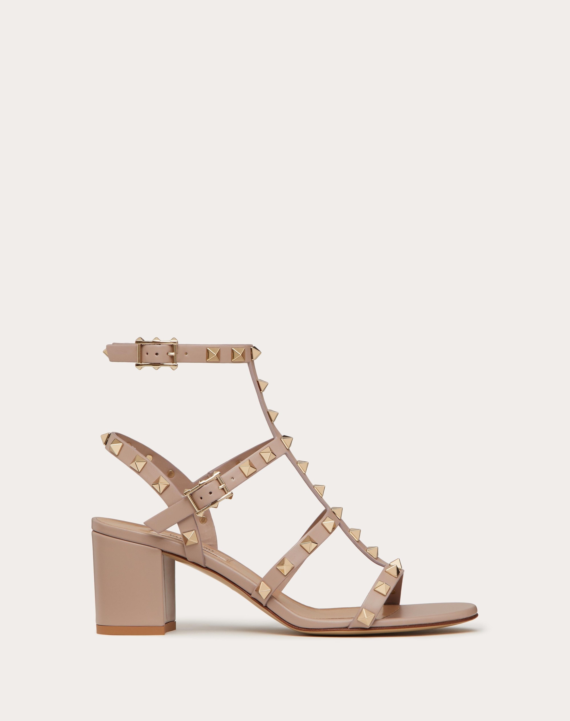 ROCKSTUD CALFSKIN ANKLE STRAP SANDAL 60 MM - 1