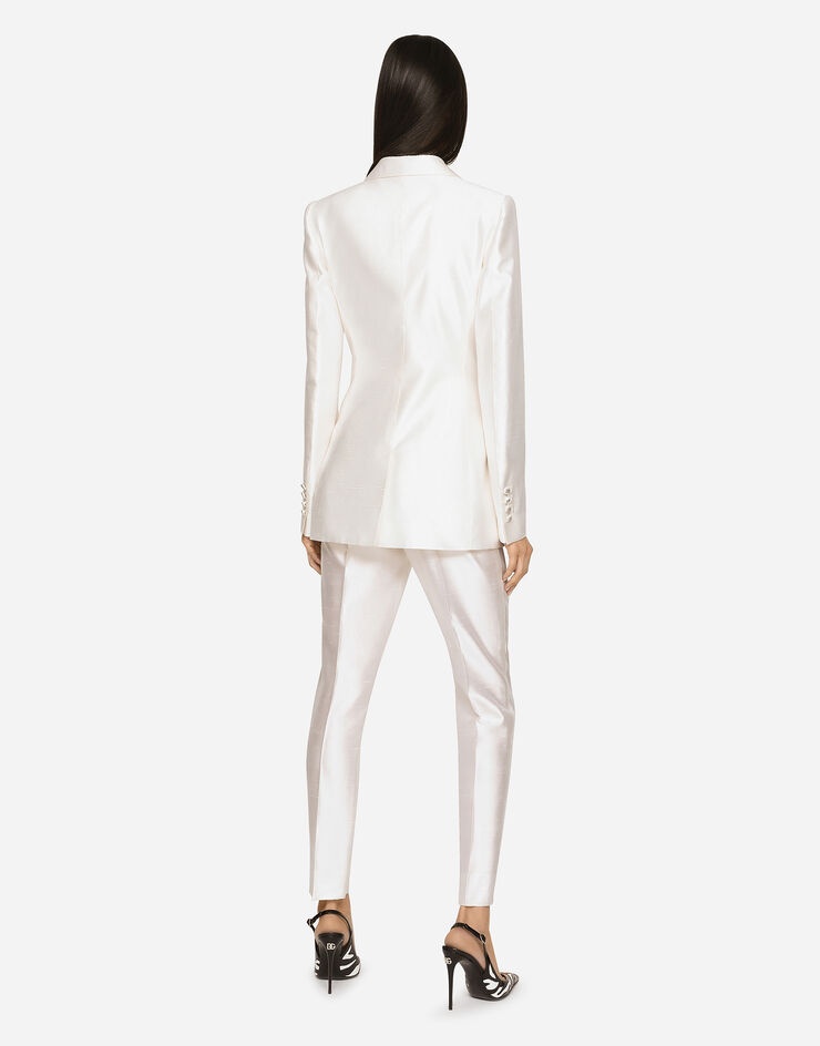 Double-breasted shantung Turlington blazer - 4
