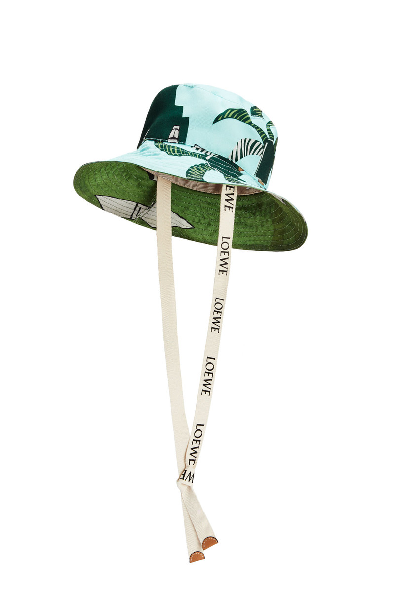 Easter Island fisherman hat in canvas and calfskin 4