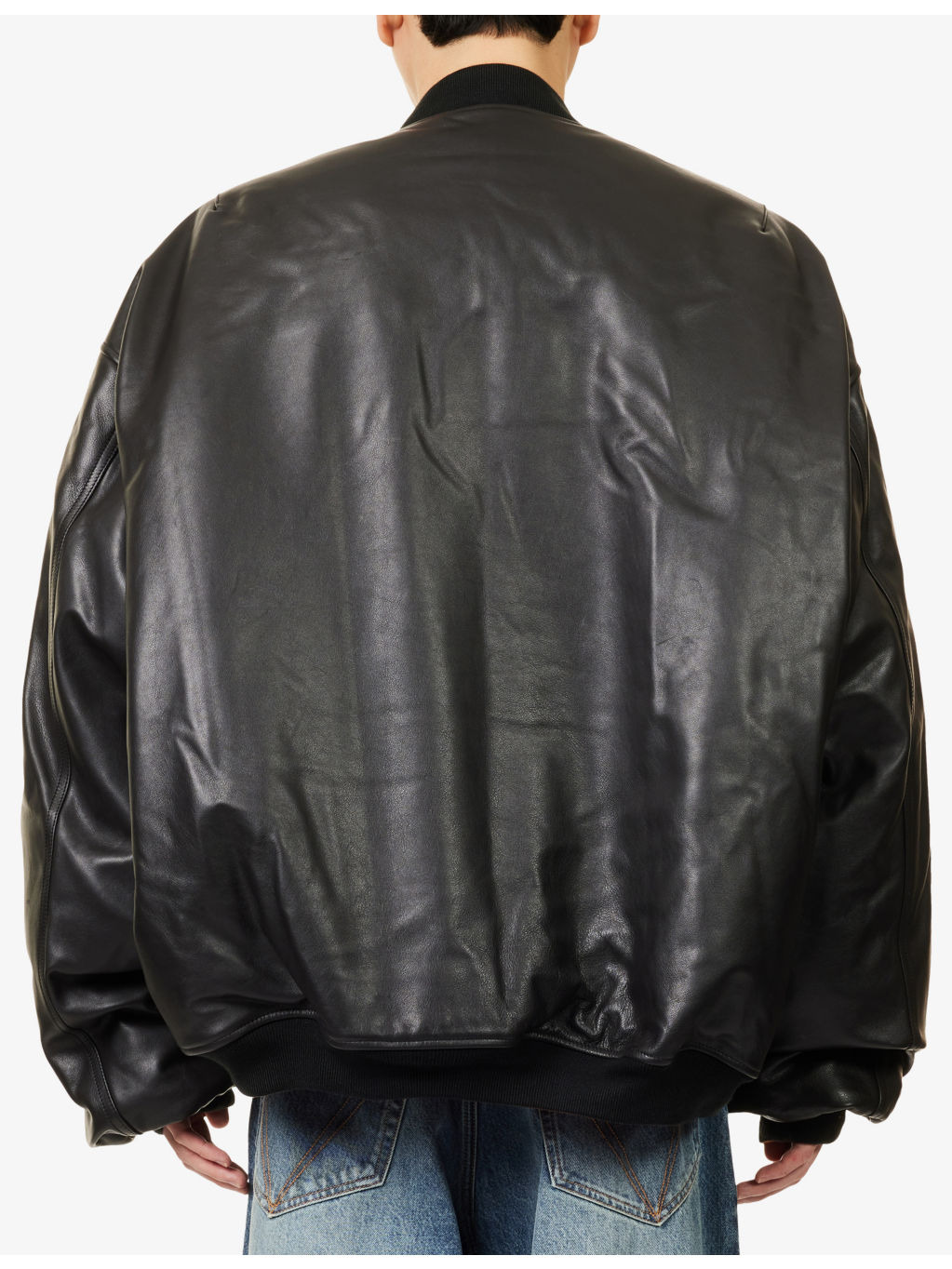 Oversized Padded Leather Jacket - 4