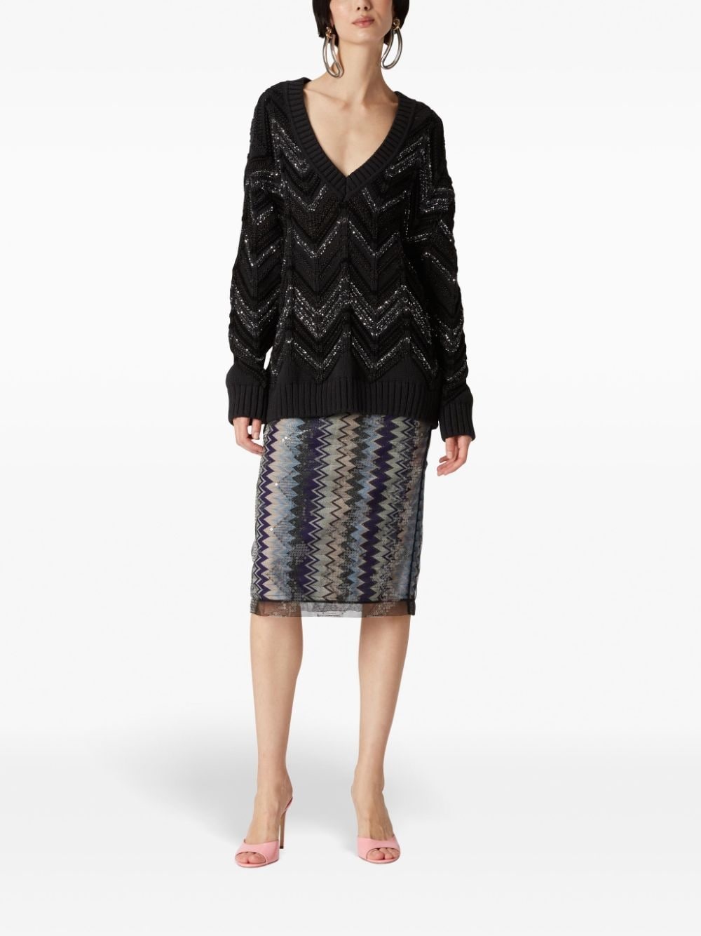 Lurex/sequin-embellished jumper - 2